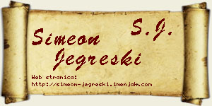Simeon Jegreški vizit kartica